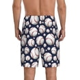 thumbnail image 3 of Kdxio Cute Basebal Print Mens Sleep Shorts Bottoms Soft Comfy Pajama Wear Pants with Drawstring Pockets, 3 of 7