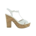 thumbnail image 2 of Sun + Stone Womens Jamie Platform Open Toe Heel Sandals  White 7.5 Medium (B,M), 2 of 4