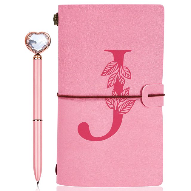 Juego de cuadernos de viaje JEWPHX de piel rosa, 20 x 12 cm