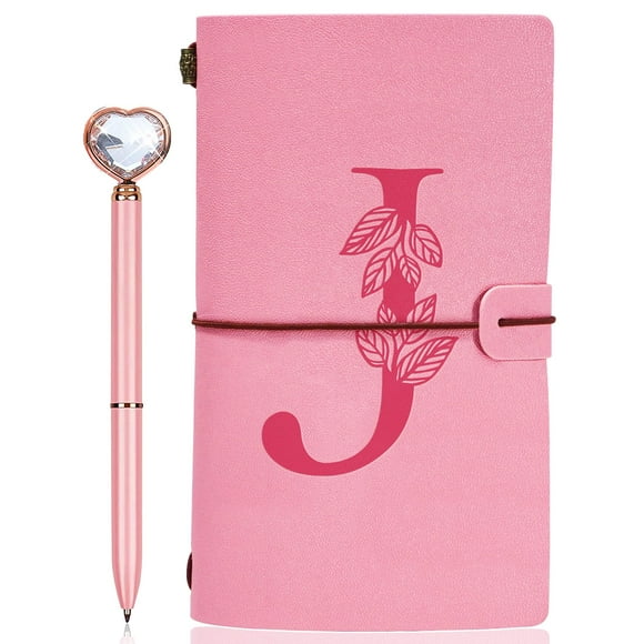 Juego de cuadernos de viaje JEWPHX de piel rosa, 20 x 12 cm