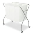 thumbnail image 4 of Whitmor 3 Section Heavy Duty Metal Collapsible Laundry Sorter with Canvas Bag Silver & White, Adult, 4 of 7
