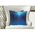 thumbnail image 4 of Ambesonne Ocean Throw Pillow Cover 2 Pack, Sandy Seabed Sea Scene, 20", Navy Blue Aqua, 4 of 6