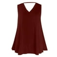 thumbnail image 4 of Aloohaidyvio Women's Plus Size Cotton Tank Tops V Neck Loose Casual Sleeveless Tops, 4 of 5