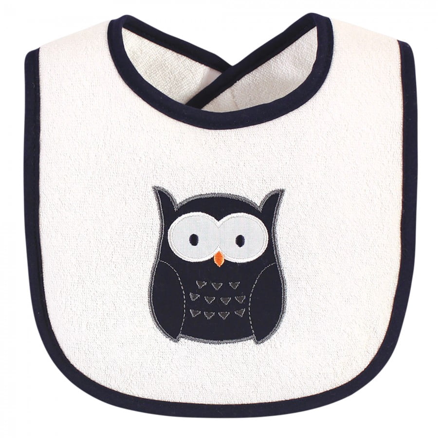 Hudson Baby Infant Boy Cotton Terry Drooler Bibs with Fiber Filling, Boy Woodland, One Size