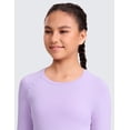 thumbnail image 4 of CRZ YOGA Girls Seamless Long Sleeve Athletic Shirts Active Sports Casual Tees Crew Neck Kids Teen, 4 of 6