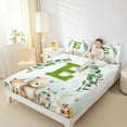 thumbnail image 4 of Feelyou Cartoon Monogrammed E Full Size Sheets for Kids, Jungle Raccoon Bed Sheets, Cute Animal Wildlife Sheet Sets, Super Cozy Room Decor, 4 Pieces, 4 of 7