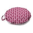 thumbnail image 1 of Abstract Round Floor Cushion with Handle, Repetitive Rhombus Spirals Hearts Illustration of Monochrome Tones Pattern, Pillow for Living Room & Dorms, 18" Round, Raspberry White, by Ambesonne, 1 of 4