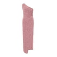 thumbnail image 6 of HXWCHs Elegant Sequin One Shoulder Bodycon Midi Dress Sparkling Evening Formal Attire Party Gown for Women Pink L, 6 of 6