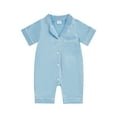 thumbnail image 2 of Rdhnmea Newborn Baby Girls Boys Silk Pajamas Rompers Button Down Short Sleeve Satin Infant Pjs One Piece Jumpsuit Shorts, 2 of 8