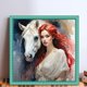 thumbnail image 2 of (11CTACC-6248__C__40X40) Hilo algodón ecológico bordado 11CT 3 hebras impresión 40*40cm kit serie personajes punto cruz niña pelirroja y caballo blanco, 2 of 9