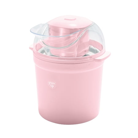 GreenLife 1.5QT Electric Ice Cream, Frozen Yogurt and Sorbet Maker with Mixing Paddle, Dishwasher Safe Parts, Easy one Switch, BPA-Free, Pink