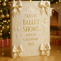 24pcs 2026 Classic Ballet Show Advent Calendar - 24-Day Holiday Countdown Calendar With Prints, Durable Paper Daily Decor for Home Living Room, Study & Festive Seasonal Displays, 10.24*7.09in, Green
