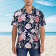 thumbnail image 6 of Picia Rose Flowers Gentle Cotton Regular Fit Short Sleeve Casual Hawaiian Shirt for Men-3X-Large, 6 of 9