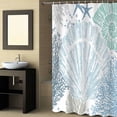 thumbnail image 2 of Fabric Shower Curtain, Summer Ocean Seashell and Coral Blue Bathroom Curtain with 12 Hooks Waterproof No Bad Odor Machine Washable Bath Curtains for Bathroom, Spa Room, 72"x78", 2 of 6