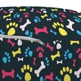 thumbnail image 3 of Dog Lover Pouf Cover with Zipper, Cool Canine Elements Paw Marks and Bones Ornamental Abstract Composition Image, Soft Decorative Fabric Unstuffed Case, 30" W X 17.3" L, Multicolor, by Ambesonne, 3 of 5
