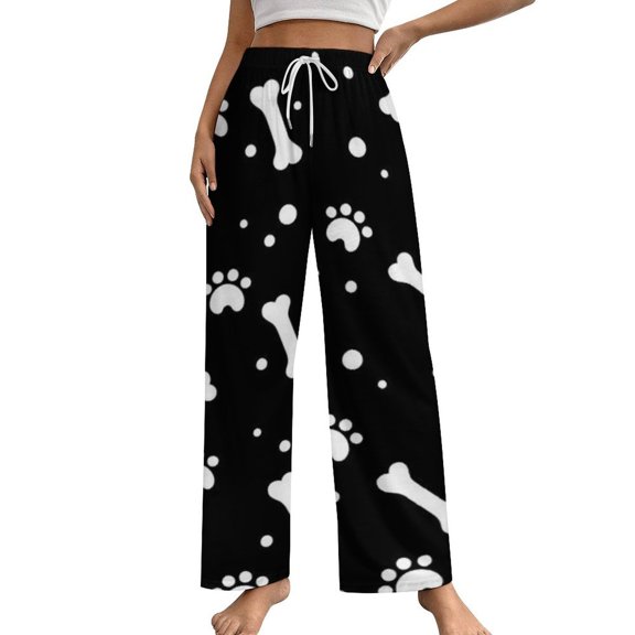 Paw Print Pajama Pants Comfortable Elastic Waist Pajamas Fashion Sleepwear Bottoms Plus Size Homewear