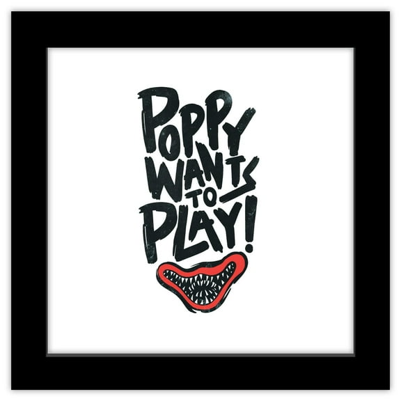 Gallery Pops Poppy Playtime - Poppy Wants to Play Wall Art, Black Framed Version, 12" x 12"