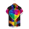 thumbnail image 2 of UVEASISHA Gay Pride Button Down Shirts for Men,Men's Beach Shirts Gay Pride Rainbow Summer Short Sleeve Vacation Shirt Gift 2025,Multicolor,S, 2 of 5