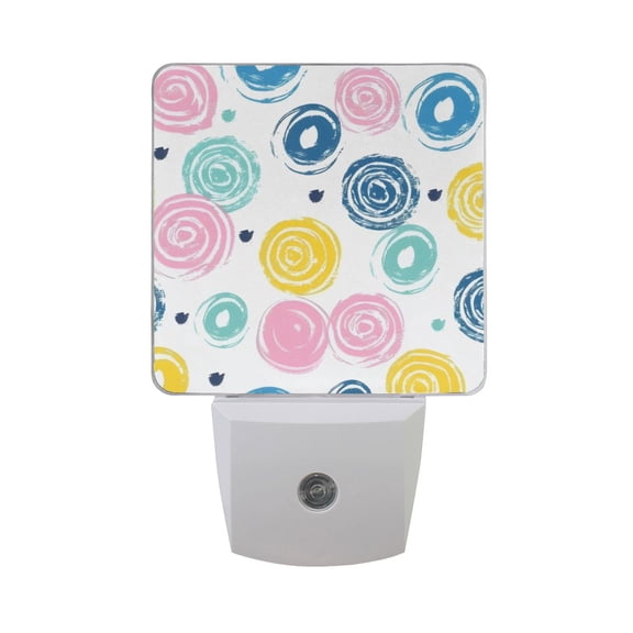 Swirl Circle Night Light 2 Pack LED Nightlight Plug into Wall Dusk to Dawn Sensor Soft White