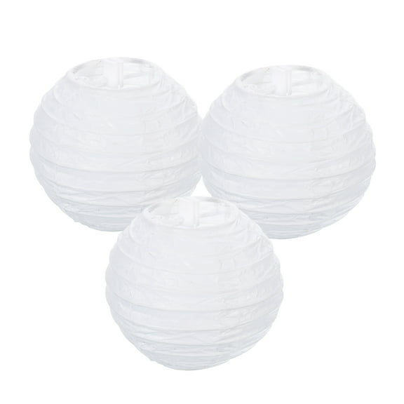 Uxcell Round Paper Lanterns, Decorative Hanging Lanterns Lamp Party Decorations for Birthday Wedding Home White 4 in