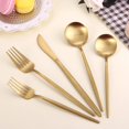 thumbnail image 5 of Juego De Cubiertos De Oro Mate Lazahome Juego De Cubiertos De Acero Inoxidable Servicio Para 4 El Juego De Utensilios De Cocina De 20 Piezas Incluye Juego De Cucharas Y Tenedores Acabado Pulido Satina, 5 of 5