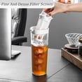 thumbnail image 4 of Yazoeia Cold Brew Coffee Maker, PP Coffee Cups with Removable Nylon Filter Screen & Handle, 1100ML Iced Coffee Maker & Tea Brewer Gift - White CJC912-167739, 4 of 7