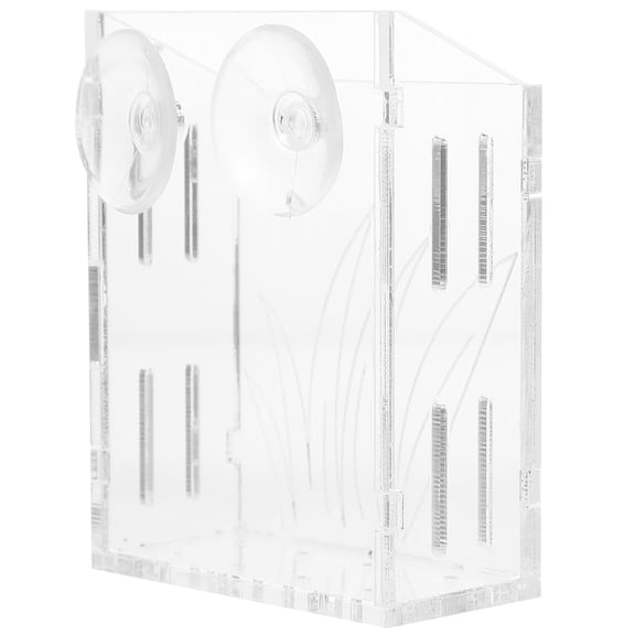 OULII Transparent Acrylic Aquatic Plant Cup with Suction for Fish Tank Creative Water Plant Holder