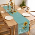 thumbnail image 3 of Turquoise Sunshine Sunflower Table Runner 72 Inches Long Farmhouse Dress Scarves, Pastoral Bees Farmhouse Floral Dining Tablerunner for Coffee Table/Kitchen Island/Party Décor, 13" x 72", 3 of 8