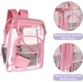 thumbnail image 3 of Clear Backpack Heavy Duty Stadium Approved Large Pvc Backpack For School, Security, Work, Travel (black), 3 of 4