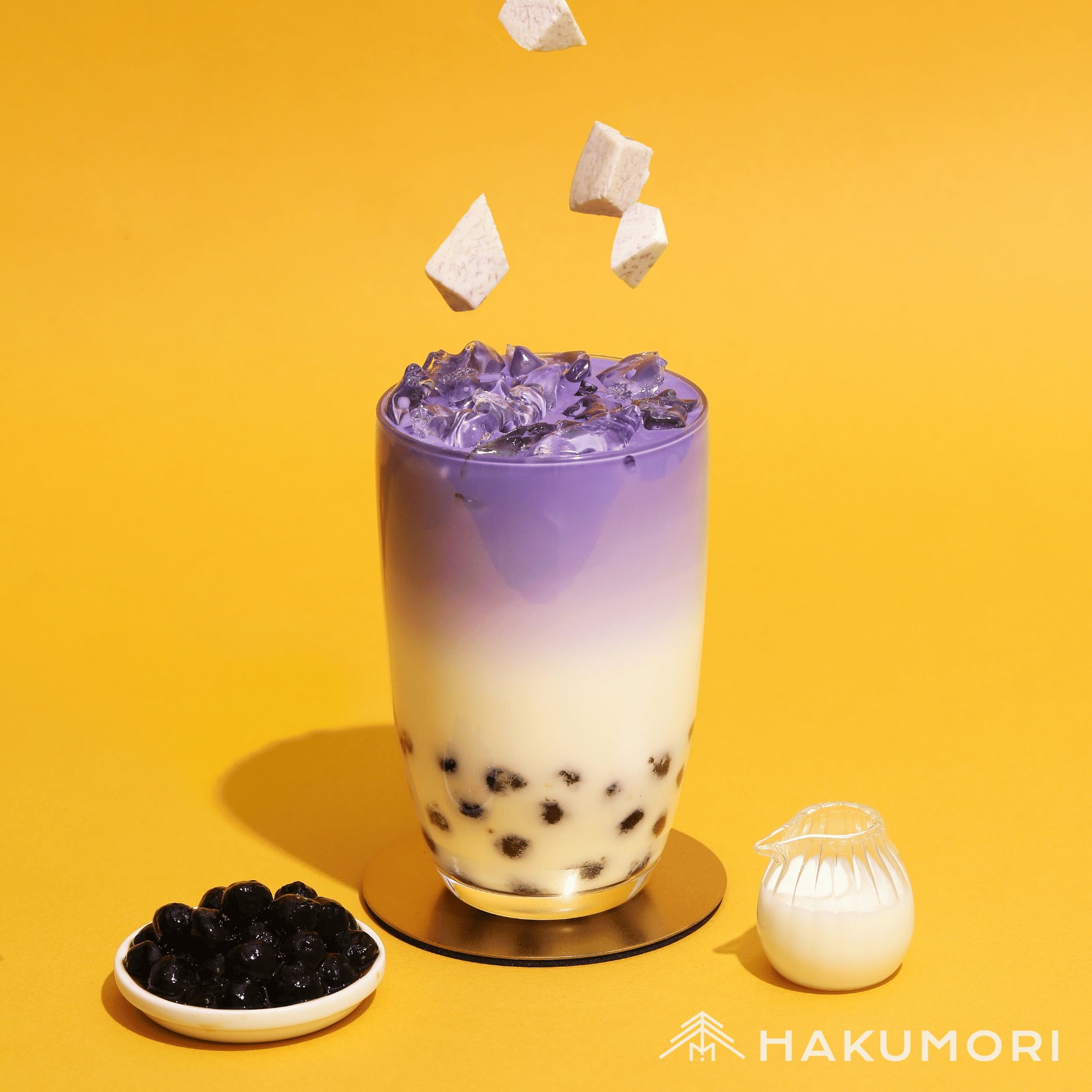 Hakumori Instant Boba Milk Tea Kit, Taro Bubble Tea, Makes 72