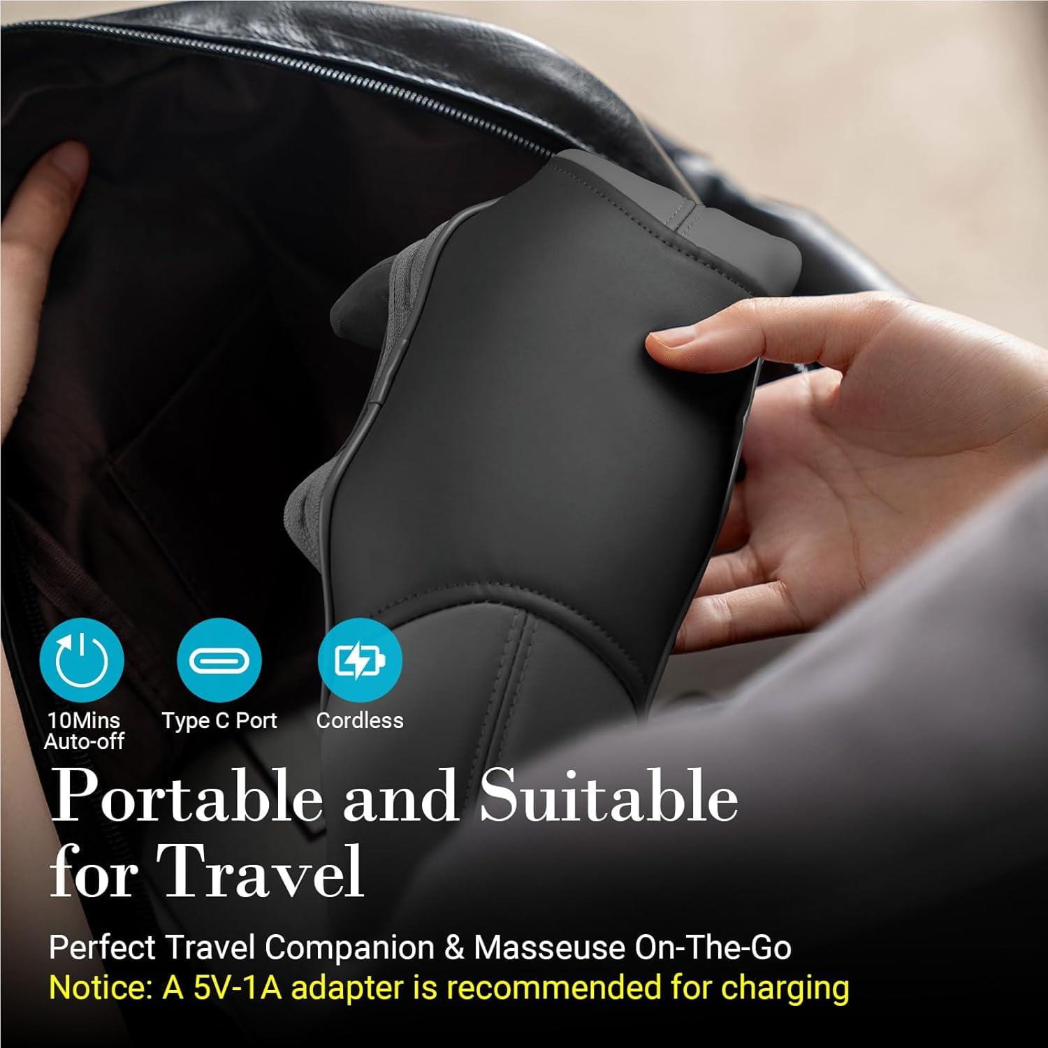 Cupilo Shiatsu Neck and Back Massager with Heat, 4D Cordless Electric Deep Tissue Kneading Massage Pillow for Shoulder Leg Body Muscle Pain Relief, Gift for Men Women Home Office Use