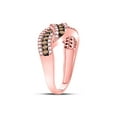 thumbnail image 3 of FB Jewels 10kt Rose Gold Womens Round Brown Diamond Crossover Band Ring 3/4 Cttw, 3 of 4