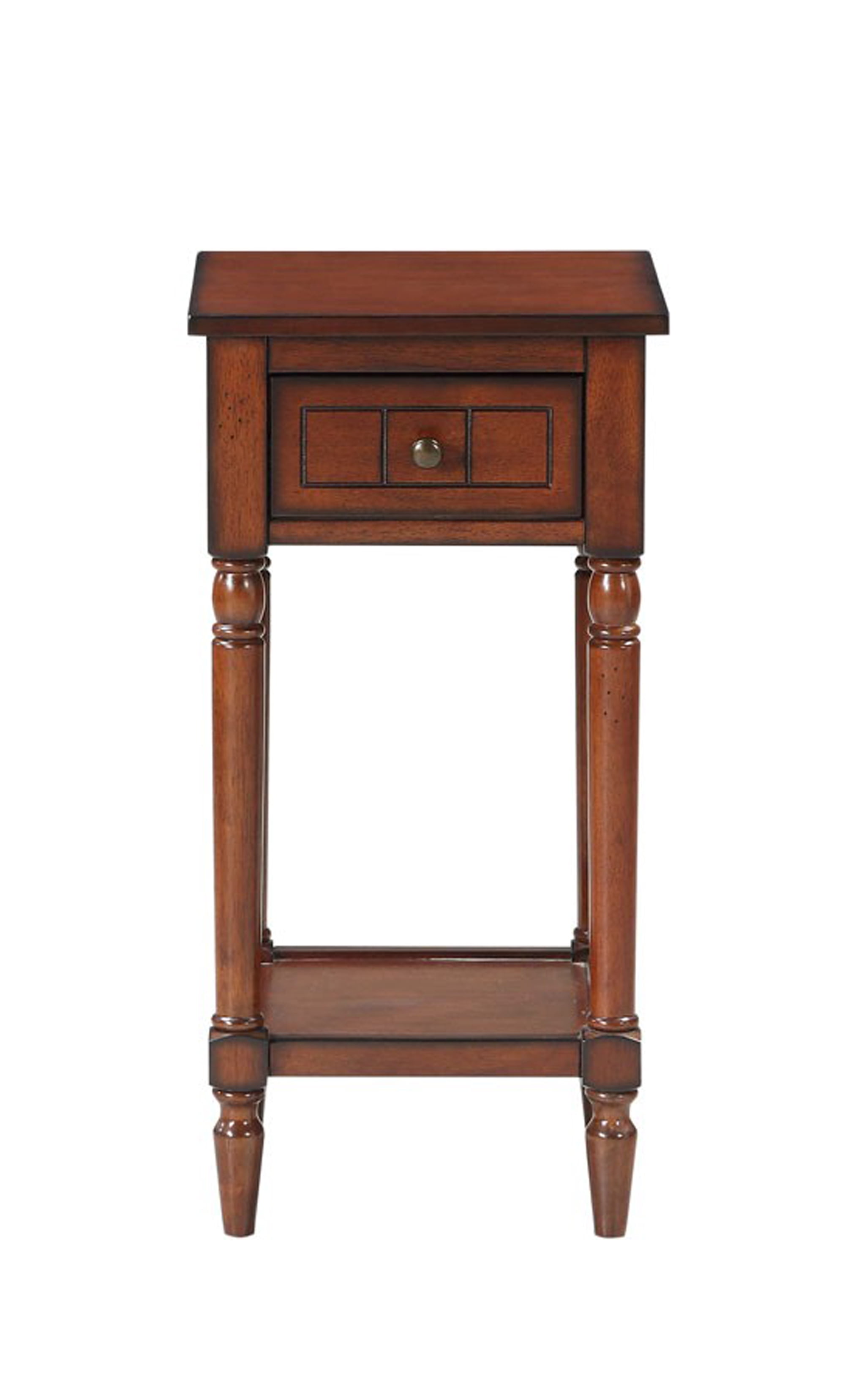 Convenience Concepts French Country Khloe 1 Drawer Accent Table with Shelf, Mahogany