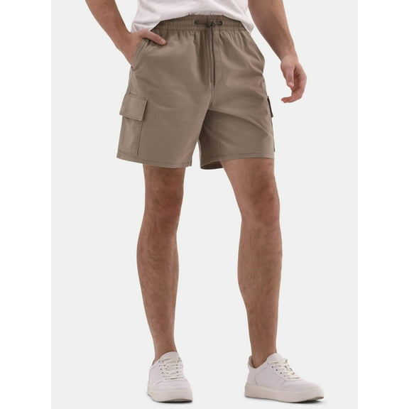 No Boundaries Men's & Big Men's Twill Cargo Shorts, 7" Inseam, Sizes XS-5XL