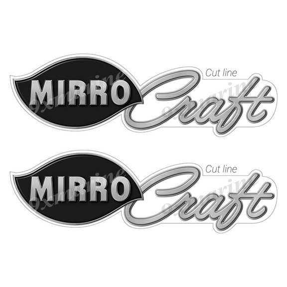 MirroCraft Designer Stickers. Brushed Metal Style - 10" long. Remastered