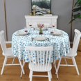 thumbnail image 2 of Blue Christmas Snowflake Pattern Round Tablecloth 60"x60",Wrinkle Wipeable Table Cloth for Kitchen Dining Room Picnic Patio Party, 2 of 6