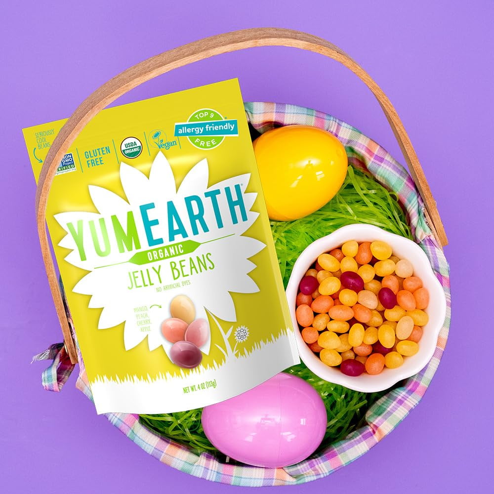 YumEarth Organic Candy Variety Pack – Jelly Beans, Sour Littles & Easter Organic Gummy Fruits (4 oz Each)