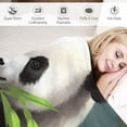 thumbnail image 3 of Fenyluxe Panda Bear Bamboo Leaves Flannel Throw Blanket Lightweight Soft Blanket for All Seasons Office Decor Sofa Bed Couch Super Soft Blanket 60x80in, 3 of 6