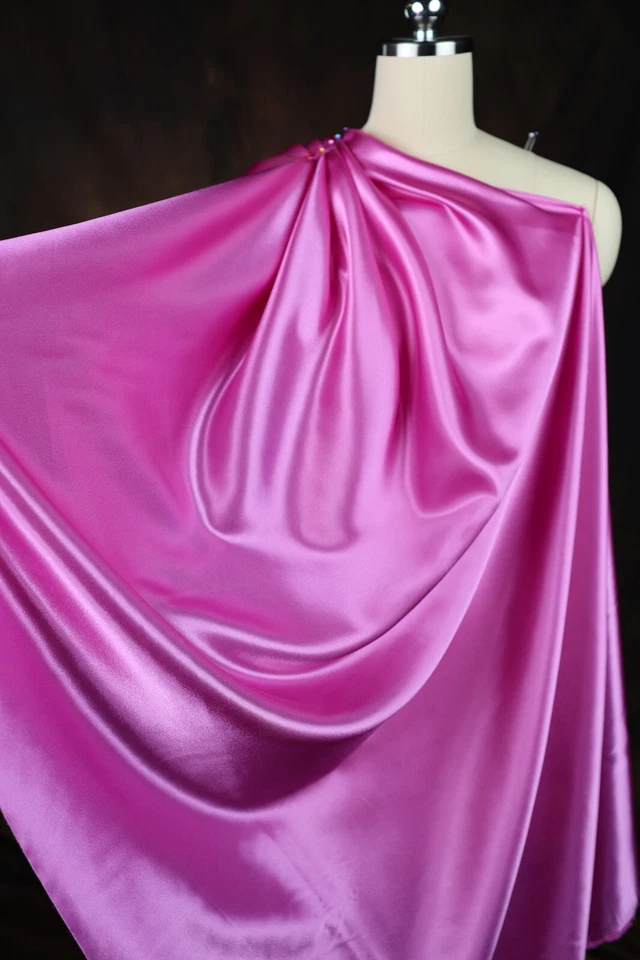 BUTTERFLY- Violet Lush Satin Charmeuse Fabric By The Yard