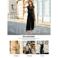 thumbnail image 3 of SHEWIN Outfits Sets for Women Textured Matching Set Sweatsuit Summer Crew Neck Cap Sleeve Tops Wide Leg Pants Basic Outfits, 3 of 9