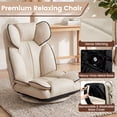 thumbnail image 6 of ELLEGNT 360° Swivel Floor Gaming Chair – Folding, Adjustable Lounger Couch for Lazy Relaxation, Beige, 6 of 10