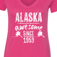 thumbnail image 4 of Inktastic Alaska Awesome Since 1959 Women's V-Neck T-Shirt, 4 of 5