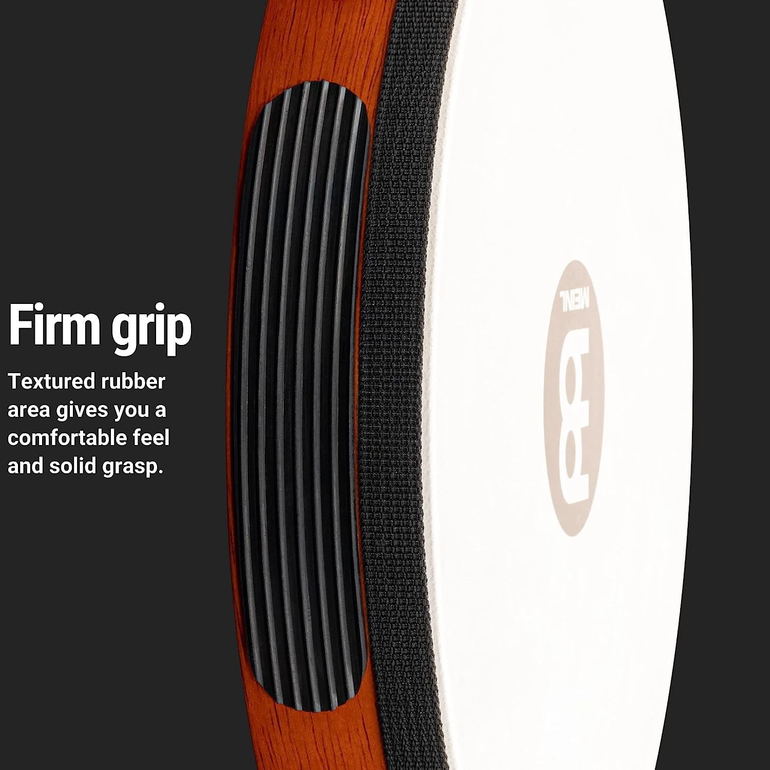 Meinl Headed Wood Tambourine Steel Jingles, 1 Row