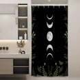 thumbnail image 2 of Moon Phase Shower Curtain Moonlit Goth Gothic Witch Witchy White Mysticism Celestial with Red Floral Leaves Plants Design Bathroom 36x72 Inch Polyester Fabric Waterproof 12 Pack Hooks, 2 of 4