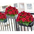 thumbnail image 5 of Zukuco Artificial Red Geranium Bush Faux Flowers Geraniums Silk Flowers Outdoor Plant Bush Red Geraniums for Home Garden Wedding Indoor Outdoor Decor (Red,Pack of 2), 5 of 7