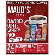 Maud's Instant Flavored Coffee Variety Pack, Flavored Instant Coffee Sticks, 24ct
