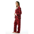 thumbnail image 2 of #FollowMe Printed Flannel Button-Front PJ Pant Set  Classic, Cozy Sleepwear (Buffalo Plaid, Large), 2 of 3