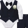 thumbnail image 5 of Toddler Baby Boy Clothes Set Long Sleeve Sweatshirt and Pants Fall Winter Outfits for 2T 3T 4T 5T 6T Kids Navy,6-12 Months, 5 of 6