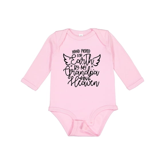 Inktastic Hand Picked for Earth by My Grandpa in Heaven Boys or Girls Long Sleeve Baby Bodysuit