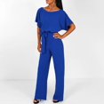 thumbnail image 6 of Drovellove Women's Sleeveless Jumpsuit with Belt - Straight Leg Romper for Summer Nights, Clubwear, or Beach Vacation, 6 of 9